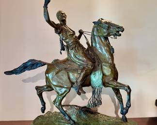 "Falconer on Horseman" Bronze
