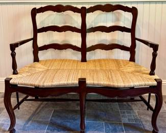 Ladderback Settee with Rush Seats