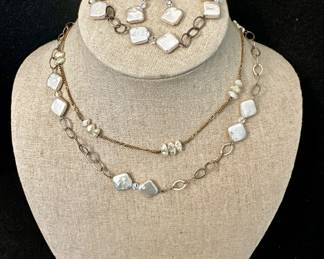 Faux Pearl Necklaces, Bracelet & Earrings
