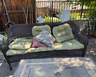 wicker couch for lawn