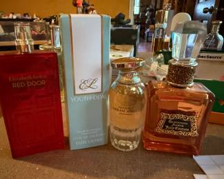 Elizabeth Arden Red Door, Estée Lauder Youth-Dew, Victoria Secret Heavenly Dream Angel & Glistening Amber Juicy Couture