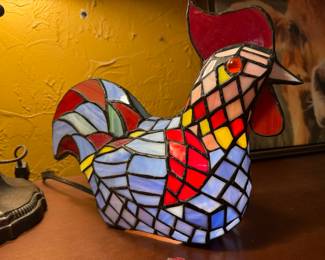 Tiffany Style Stained Glass Rooster Light