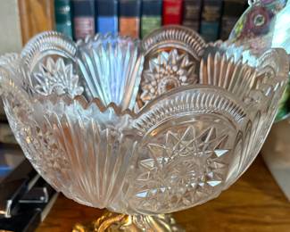 Vintage Crystal and Brass Compote