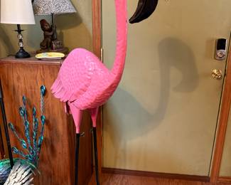 large metal flamingo