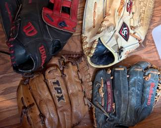 Wilson, Nokona and Omaha baseball gloves