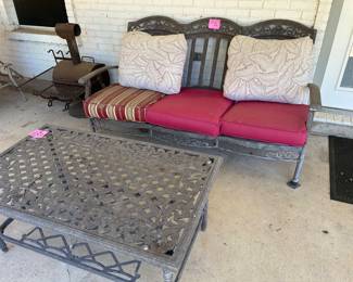 Metal sofa and coffee table