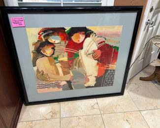 Hassan original lithograph Malibu Ca