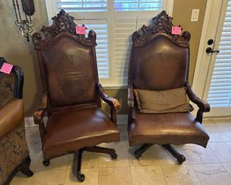 Pair of leather office chairs