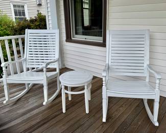 (4) Rocking Chairs & (2) Side Tables