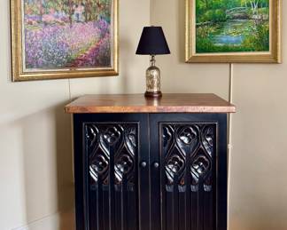 Arhaus Furniture "Aubrey" Copper Top Wine Bar Cabinet