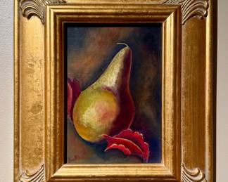 "Pear" Oil, Signed