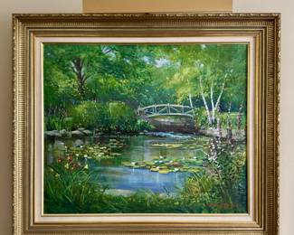 "The Bridge" Oil on Canvas, Signed Andrew Menna