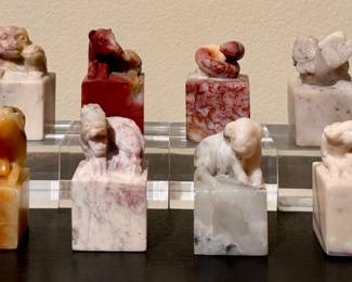 Carved Chinese Soapstone Zodiac Symbols