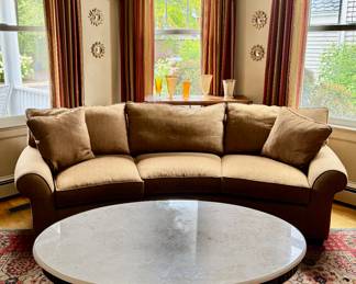 Arhaus Furniture Sofa & Marble Coffee Table