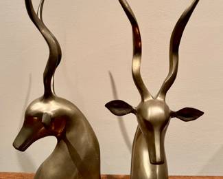 Brass Antelope Bookends