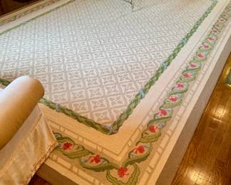 Area Rug (cream, green, pink)