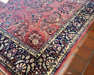 Wool Area Rug (maroon, black, cream)