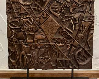 Nehemia Azaz Brutalist Bronze Sculpture