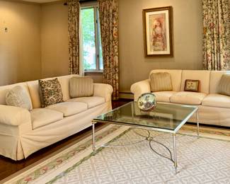 (2) Upholstered Down Sofa's