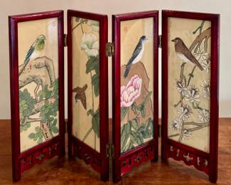 Vintage Chinese Tabletop Folding Screen