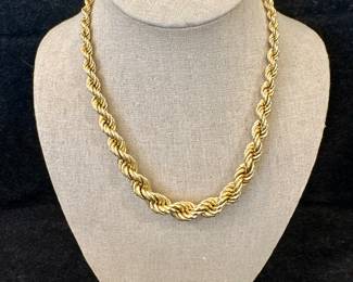 14K Twisted Rope Chain Necklace