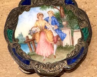 Antique 800 Silver Compact