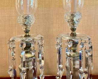 Antique Crystal Candleholders