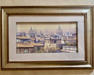 "Venice" Watercolor, Signed Battelli