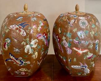 (2) Vintage Maitland Smith Ginger Jars