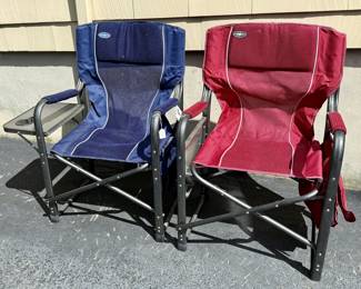 Due North Folding Camp Chairs with Attached Table and Cooler