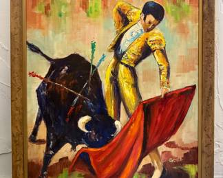 "Matador" Oil on Canvas, Signed