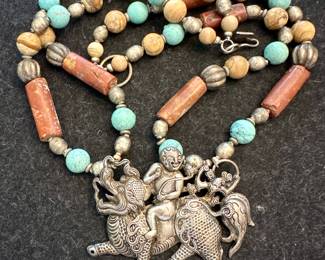 Antique Chinese Silver Lock Necklace