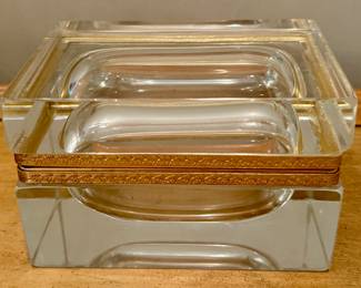 Vintage Murano Glass Box with Gold Trim