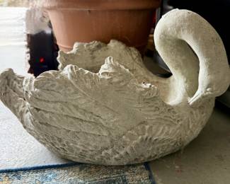 Cement Swan Planter