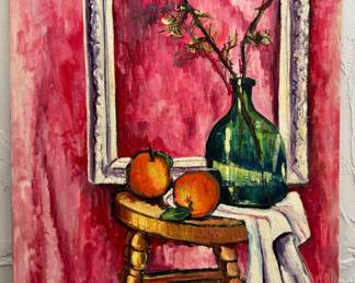 Still Life Oil on Board, Signed