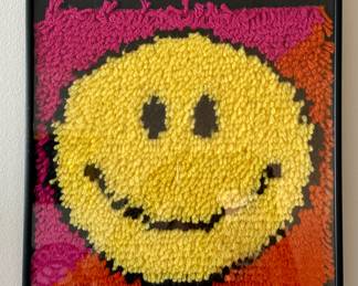 Smiley Face Hooked Artwork
