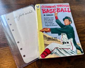Autographed Al Schacht Clowning Through Baseball Book