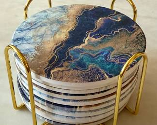 Abstract Coasters in Stand