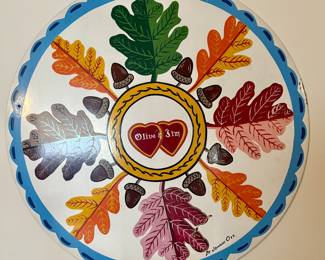 Johnny Ott Hex Sign “Olive & Jim,” Hand Painted