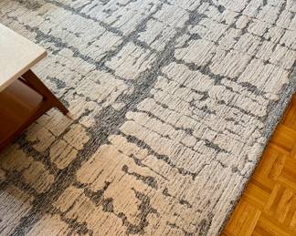 West Elm Textured Ivory & Charcoal Rug (8x10)
High-pile geometric carved wool rug