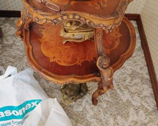 51. ANTIQUE 2 TIER TABLE $65