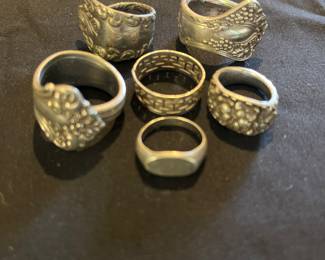 Sterling spoon rings