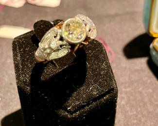 14K and Platinum Masonic 32nd Degree Ring with 2 Carat VVSCenter Diamond 10.9gm