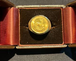 1983 1/10th oz Kruegerrand 14K ring setting