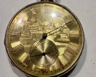 14k M J Tobias pocket watch. London. It works. No. 7977