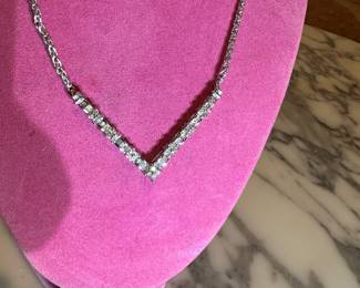 14K GOLD and Baguette Diamond Necklace