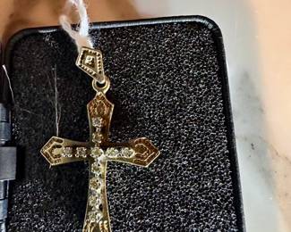 14K GOLD and Diamond Cross