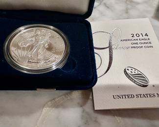 2014 American Eagle $1 Silver Proof Coin
99.9% Silver