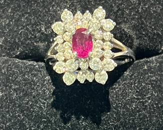 14K 1.5 carats diamond and .50 carat ruby.