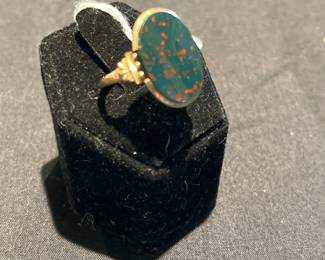 Antique 10k Bloodstone ring
